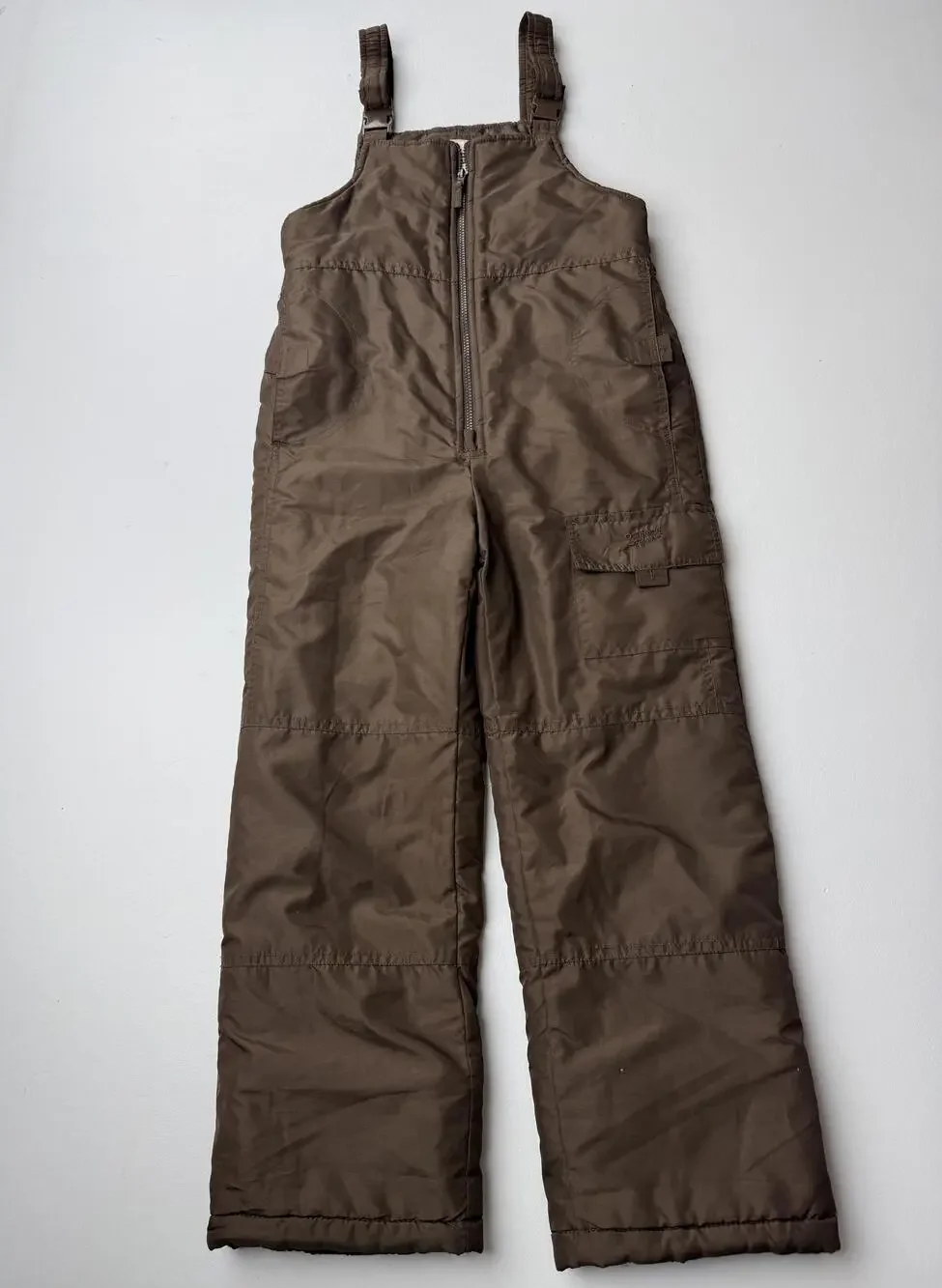OshKosh B'gosh Snow Ski Pants Girls 8 Brown Insulated Bib Adjustable